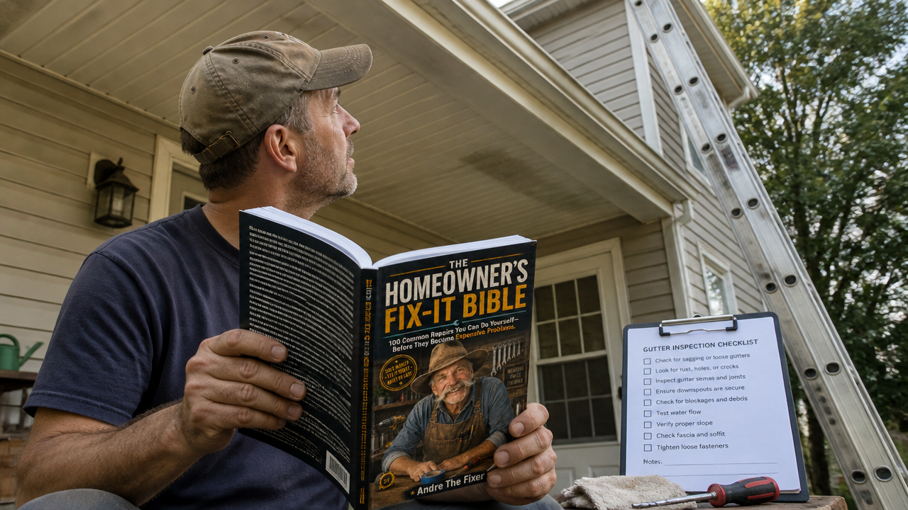 Homeowner looking over an outdoor repair area